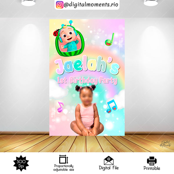 Cocomelon 4x6 Panel Custom Design with picture, Custom Digital File | Digital Download for Events for Events. 4x6, arts, backdrop, backdrop-…