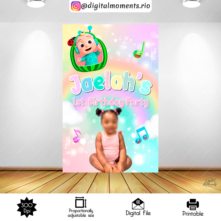 Cocomelon 4x6 Panel Custom Design with picture, Digital file only | Custom Digital Download for Kids Party or Event
