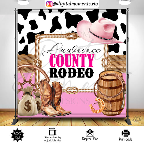 Cowgirl Lawrence 8x8, events, custom, rodeo, 8x8, backdrop, design