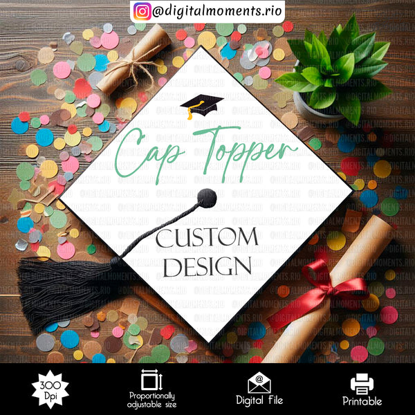 Graduation Cap Topper Custom Design for events - Digital File | Digital Download for Events for Events. artwork, cap, currency, custom, desi…