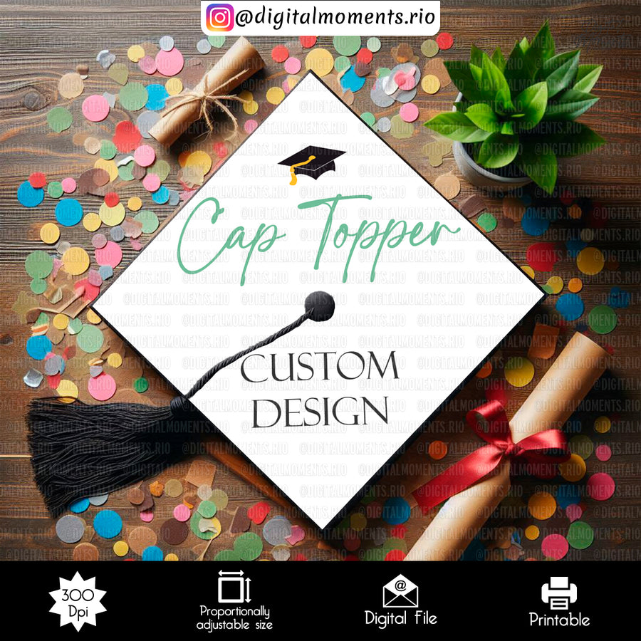 Graduation Cap Topper Custom Design for events - Digital ...