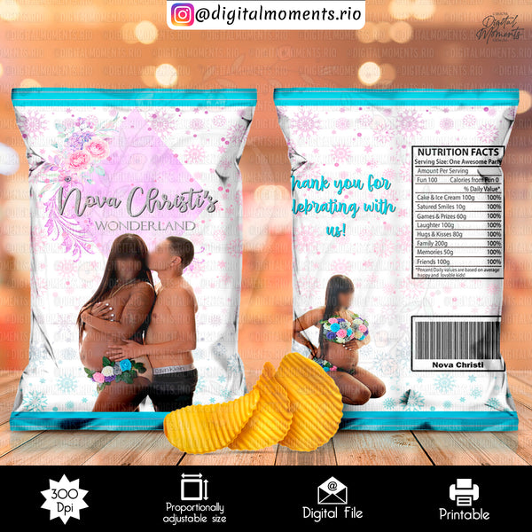 Winter Wonderland Custom Chip Bag Design - Digital File | Digital Download for Events for Events. arts, bag, celebration, chip, custom, desi…