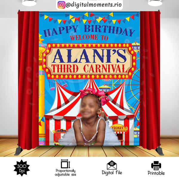 Carnival 6x8 Birthday Custom Backdrop, Custom Digital File | Digital Download for Events. 8x8, arts, backdrop, backdrop-sign, birthday, carn…