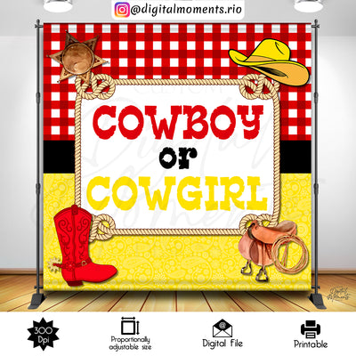 Cowboy or Cowgirl - Backdrop - Birthday