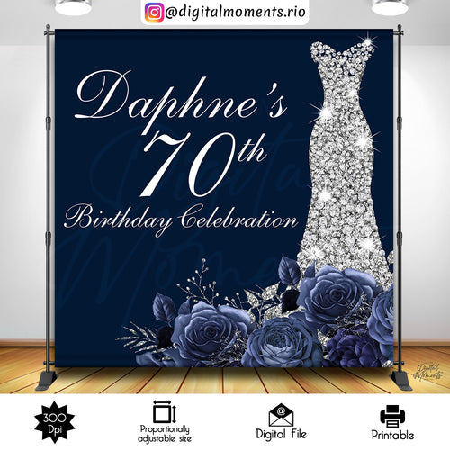 Diamond Dress 8x8, diamonds, events, custom, birthday, 8x8, denim, backdrop, design