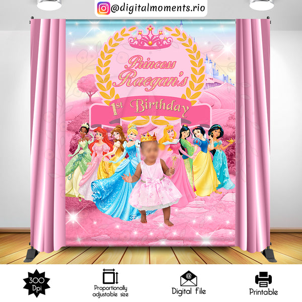 Disney Princess 6x8 Custom Backdrop with picture, Custom Digital File | Digital Download for Events for Events. 6x8, arts, backdrop, backdro…