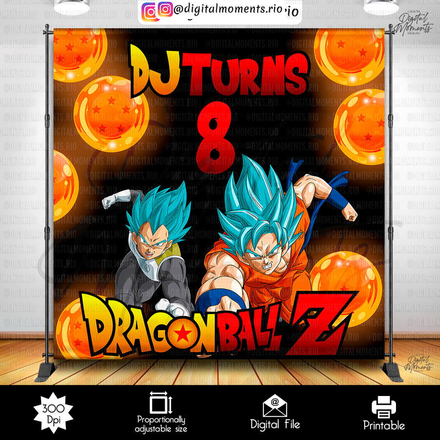 Dragon Ball 6x6 Custom Backdrop Design, Digital file only