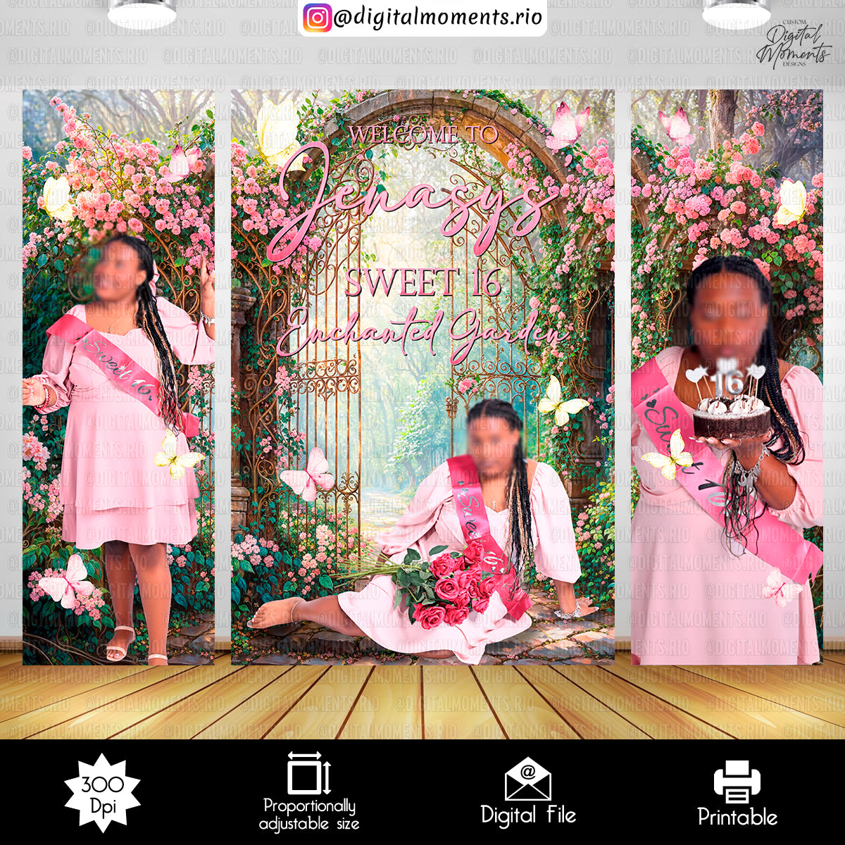 Enchanted Garden Panel Custom Designs, Custom Digital File | Digital Download for Events