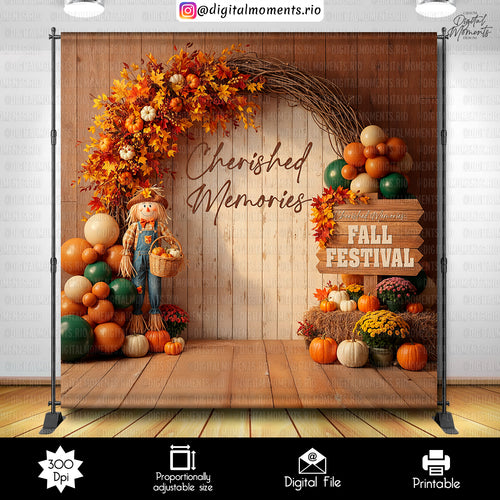 Fall Festival 8x8 Custom Backdrop, Custom Digital File | Digital Download for Events