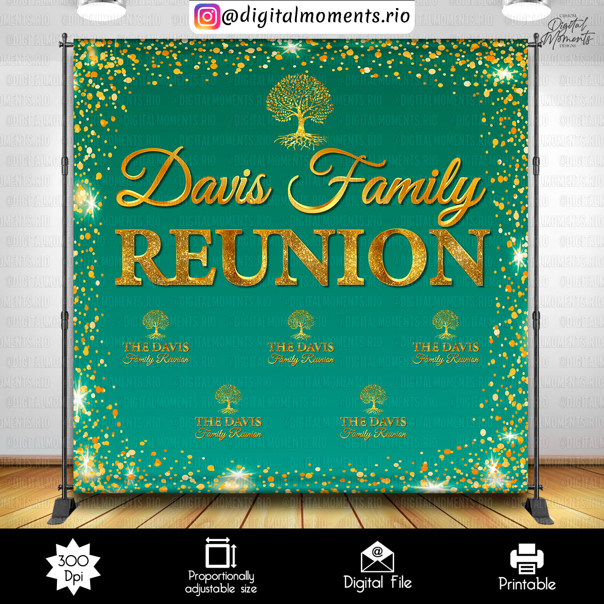 Family Tree 8x8 Davis, events, custom, 8x8, family, tree, backdrop
