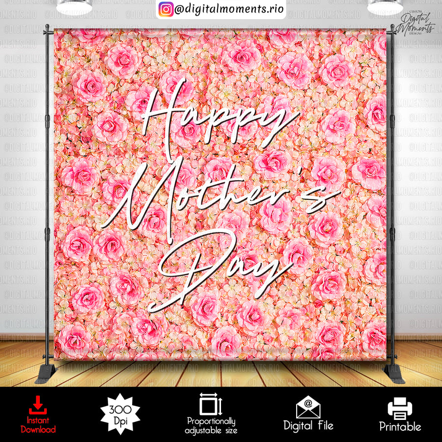 Mothers Day 8x8 Digital Backdrop Design, Instant Download | Custom Digital Download for Kids Party or Event