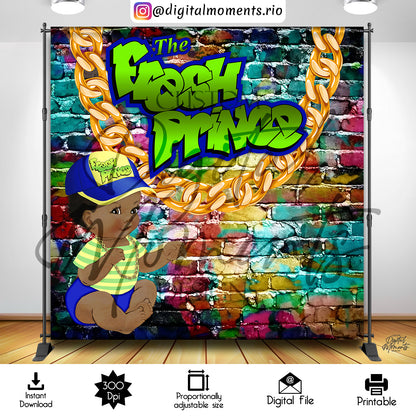 Diseño de fondo digital Fresh Prince 8x8, descarga instantánea