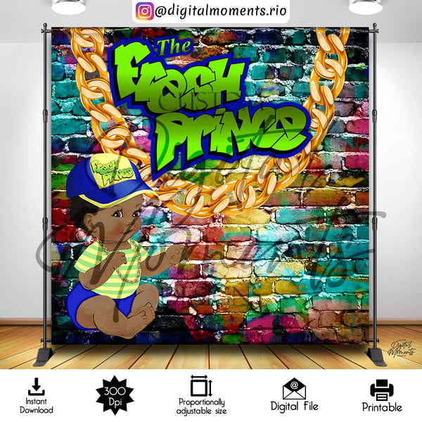 Fresh Prince 8x8 Digital Backdrop Design, Instant Download | Custom Digital Download for Kids Party or Event