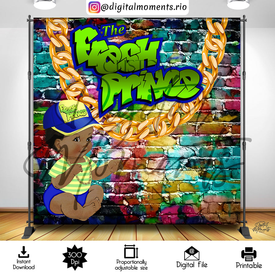 Fresh Prince 8x8 Digital Backdrop Design, Instant Download | Custom Digital Download for Kids Party or Event