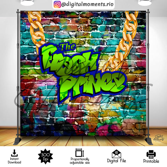 Diseño de fondo digital Fresh Prince 8x8, descarga instantánea