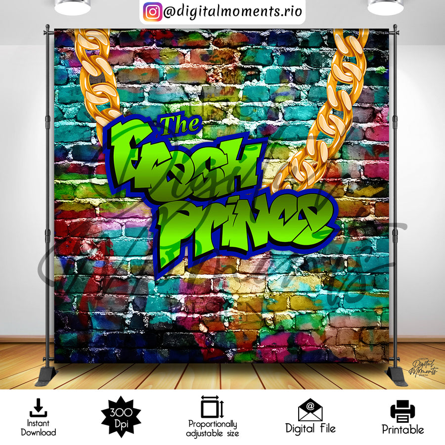 Fresh Prince 8x8 Digital Backdrop Design, Instant Download | Custom Digital Download for Kids Party or Event
