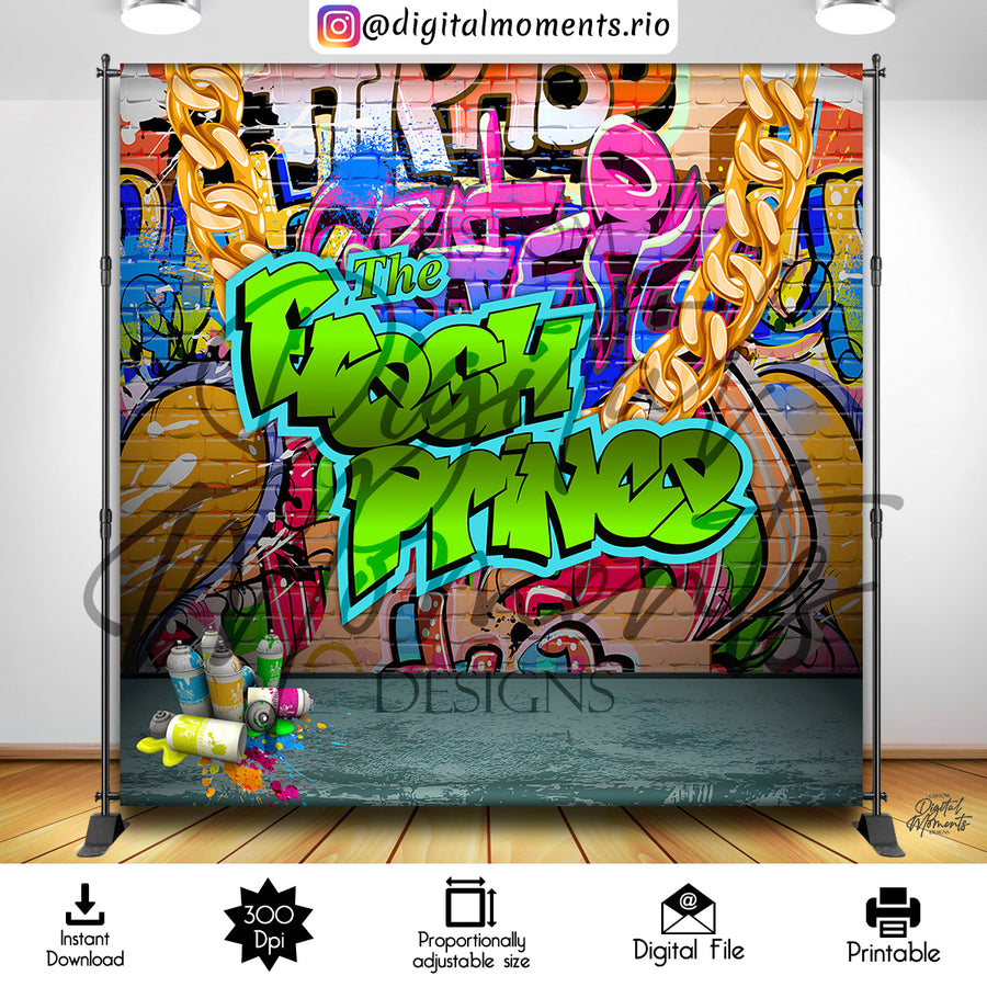 Fresh Prince 8x8 Digital Backdrop Design, Instant Download | Custom Digital Download for Kids Party or Event