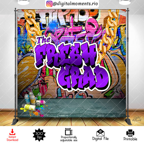 Fresh Prince Grad 8x8 Instant, fresh, events, graduation, 8x8, prince, backdrop, design, instant