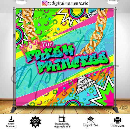 Fresh Princess 8x8 Digital Backdrop Design, Instant Download