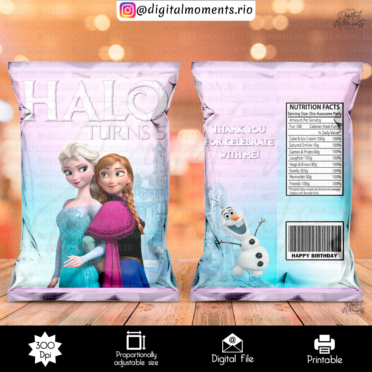 Frozen Halo Chipbag, frozen, events, custom, bag, design, chip