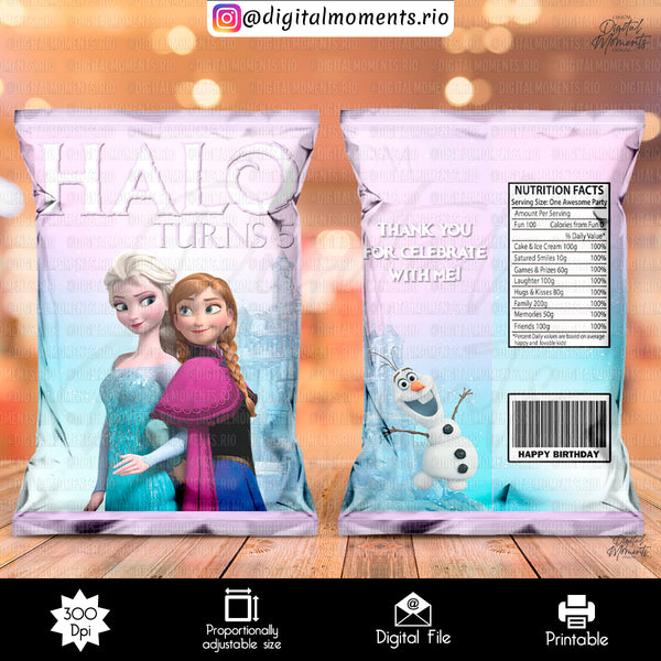Frozen Custom Chip Bag Design - Digital File | Digital Download for Events for Events. arts, bag, celebration, chip, custom, design, digital…