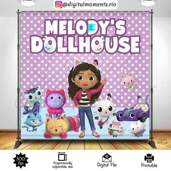 Gabby's Dollhouse 8x8 Custom Backdrop, Digital file only | Custom Digital Download for Kids Party or Event