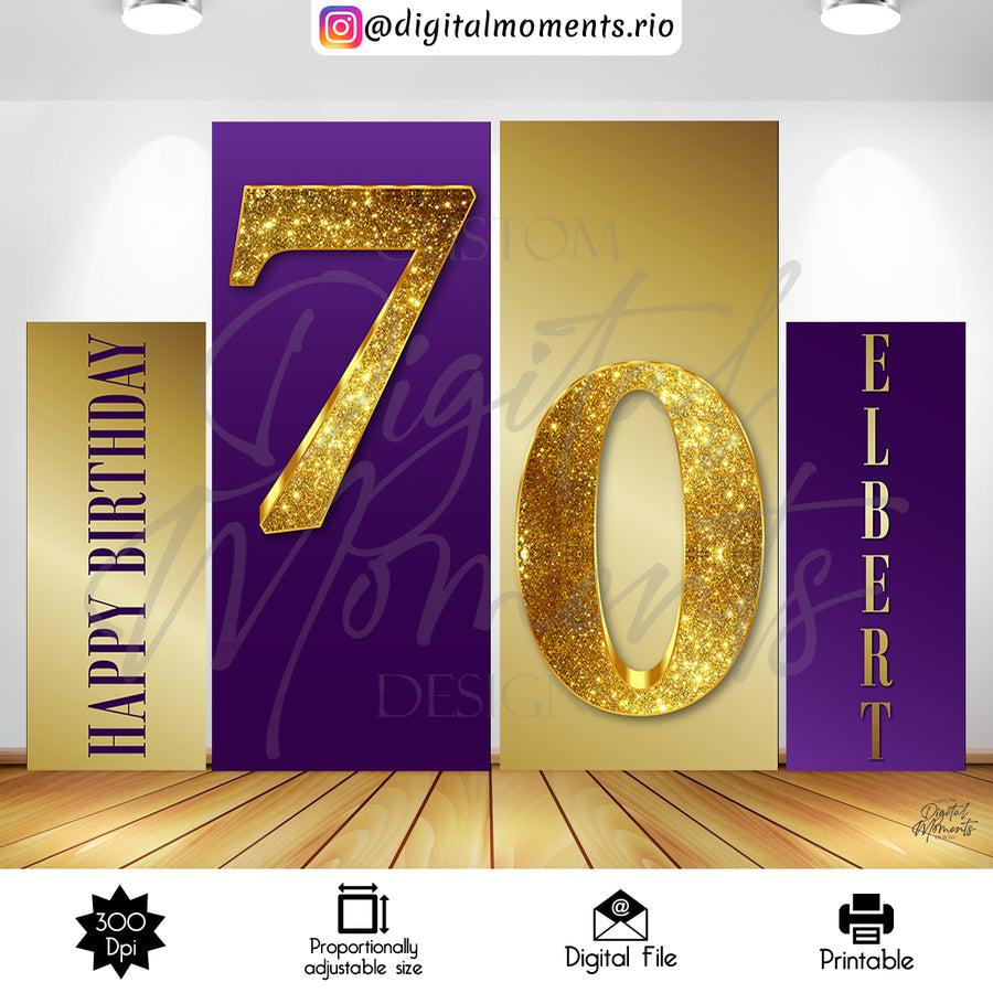 70th Birthday Panel Wall Custom Design, Digital file only | Custom Digital Download for Kids Party or Event