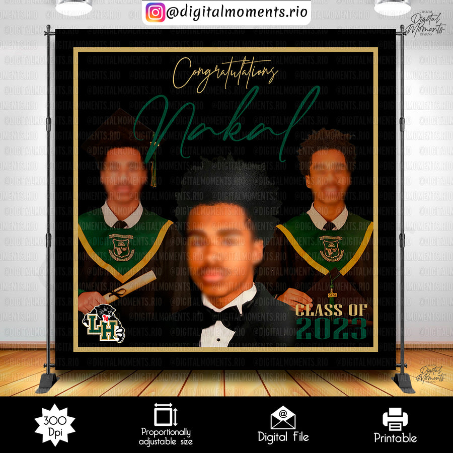 Graduation 8x8 Custom Backdrop Design, Custom Digital Fil...