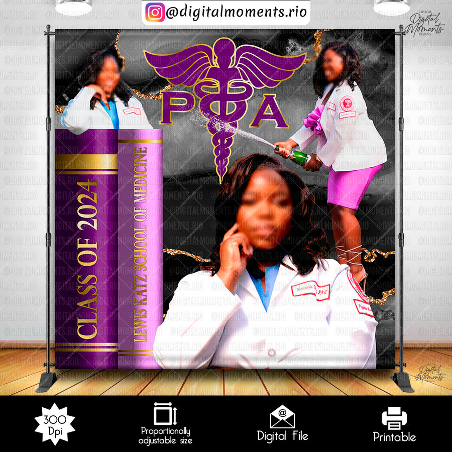 Graduation 8x8 Custom Backdrop Design, Custom Digital Fil...