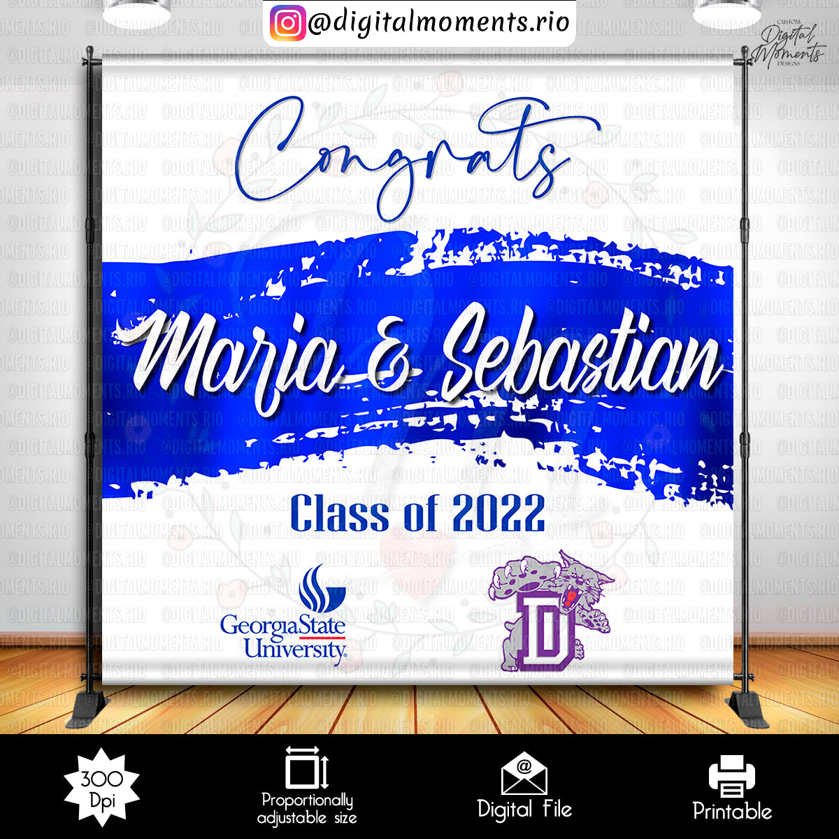 Graduation 8x8 Custom Backdrop Design, Digital file only | Digital Download for Events