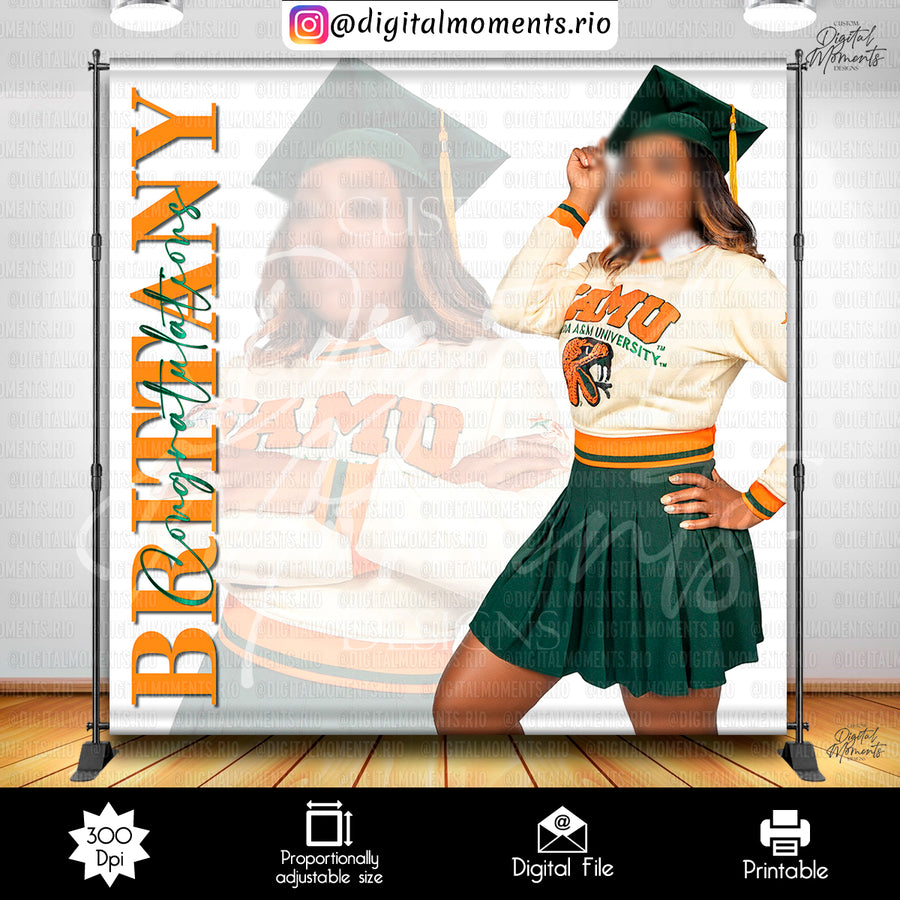 Custom Graduation Backdrop Design - 8x8 Digital File