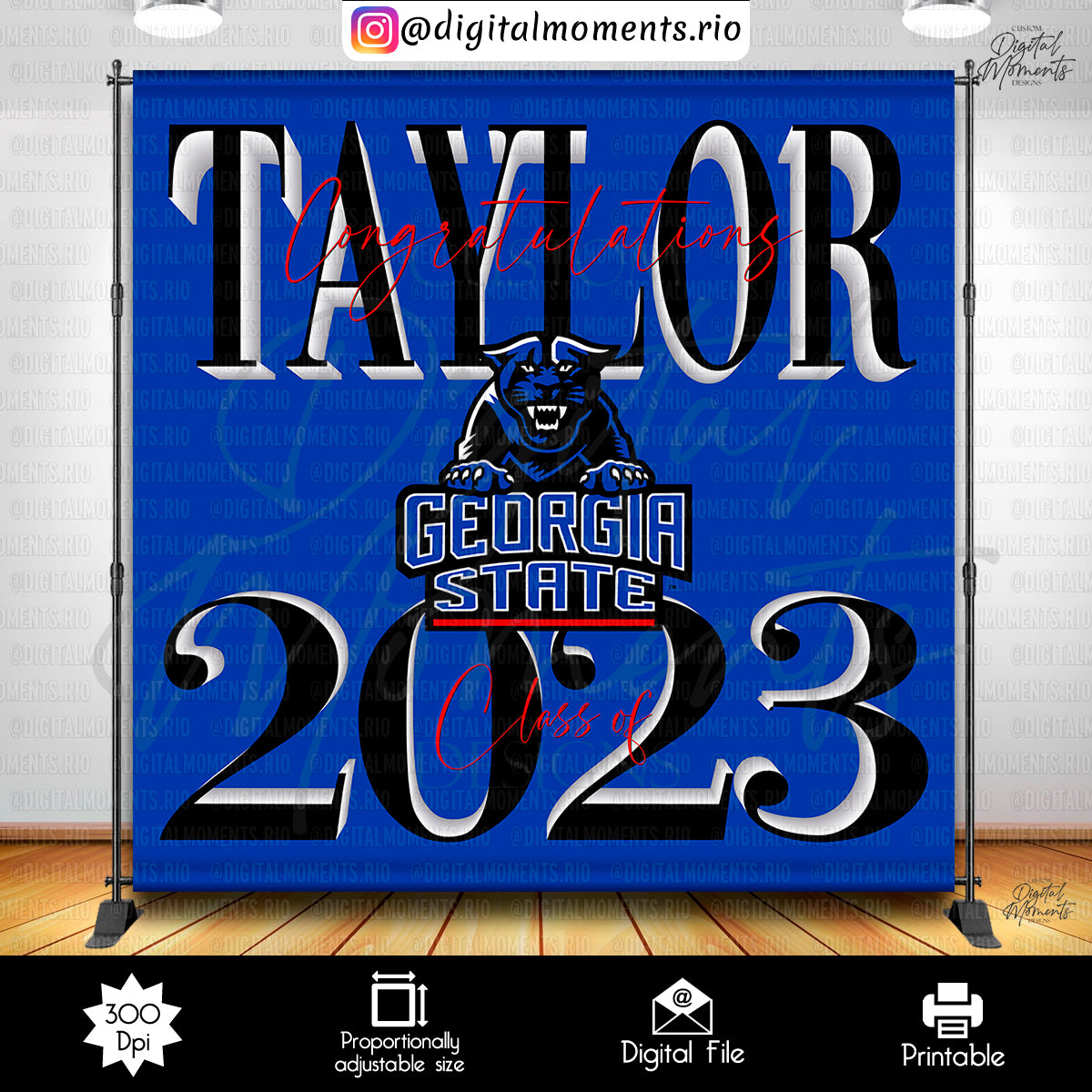 Graduation Gsu Taylor 8x8, events, custom, graduation, 8x8, backdrop, design