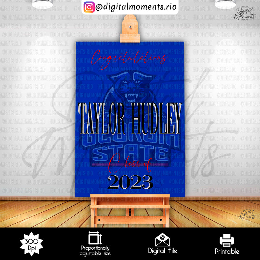 Graduation 24x36 Welcome Sign Custom Design, Digital file only | Custom Digital Download for Kids Party or Event