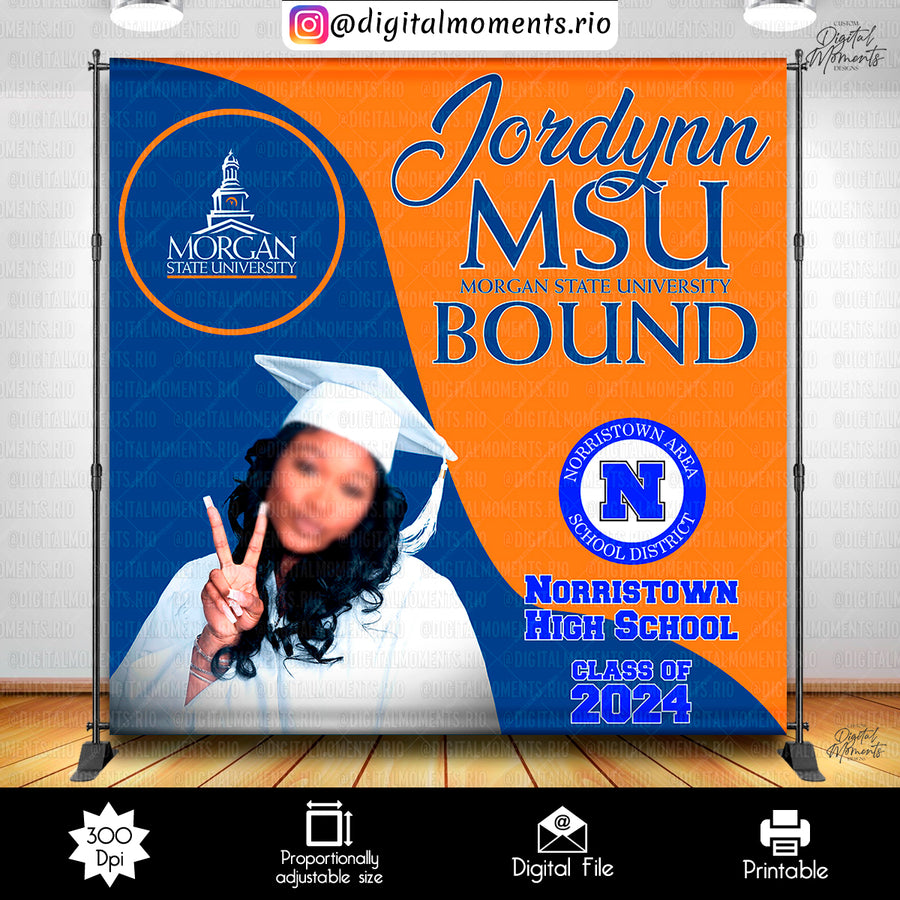 Graduation 8x8 Custom Backdrop Design, Custom Digital Fil...