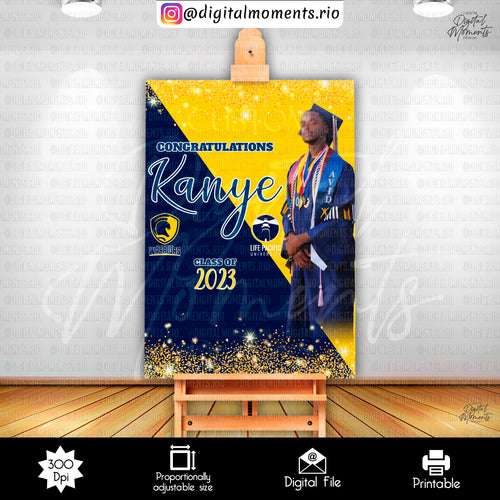 Graduation 24x36 Welcome Sign Custom Design, Digital file only | Digital Download for Events