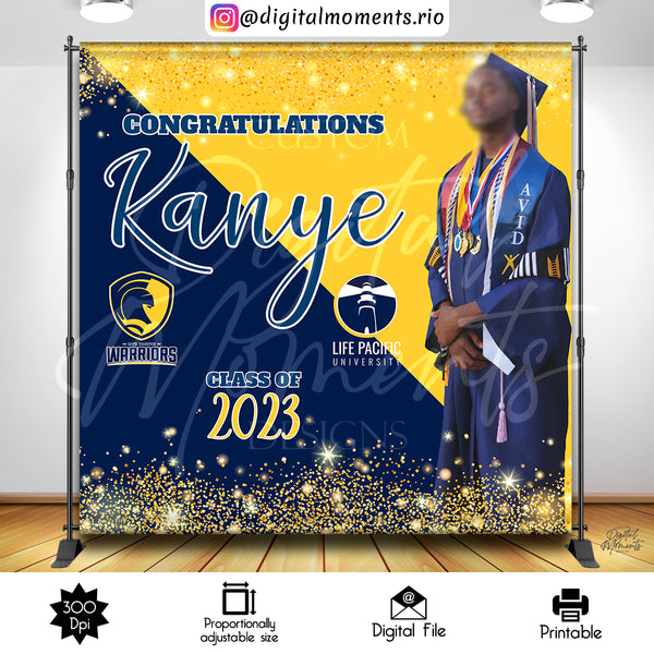 Graduation 8x8 Custom Backdrop with 1 picture, Custom Digital File | Digital Download for Events for Events. 1, 8x8, arts, backdrop, backdro…