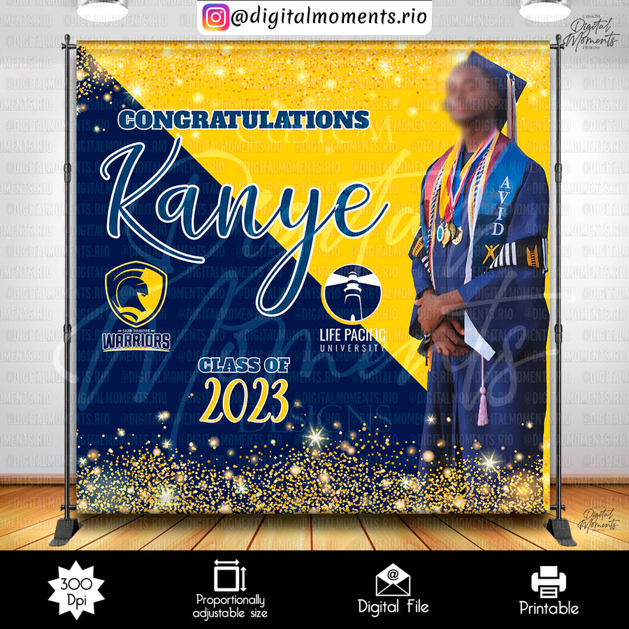 Graduation 8x8 Custom Backdrop Design, Custom Digital Fil...