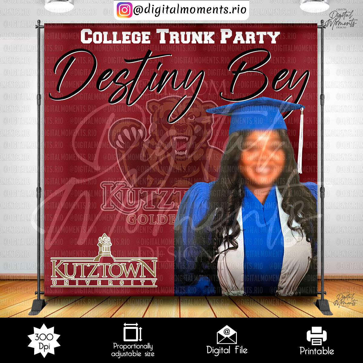 Graduation Kutztown Destiny 8x8, events, custom, graduation, 8x8, backdrop, design