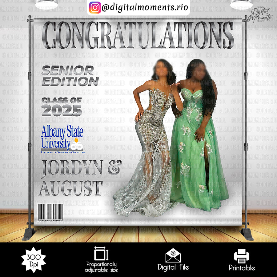 Graduation 8x8 Custom Backdrop Design, Custom Digital Fil...