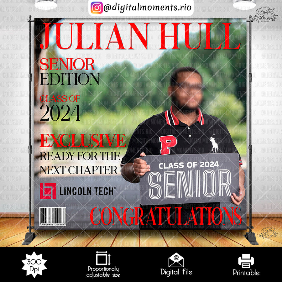 Graduation 8x8 Custom Backdrop Design, Custom Digital Fil...