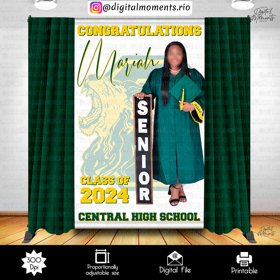 Graduation 5x8 Custom Backdrop Design, Custom Digital Fil...