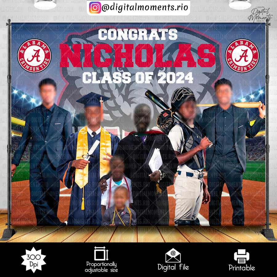 Graduation 10x8 Custom Backdrop Design, Custom Digital Fi...