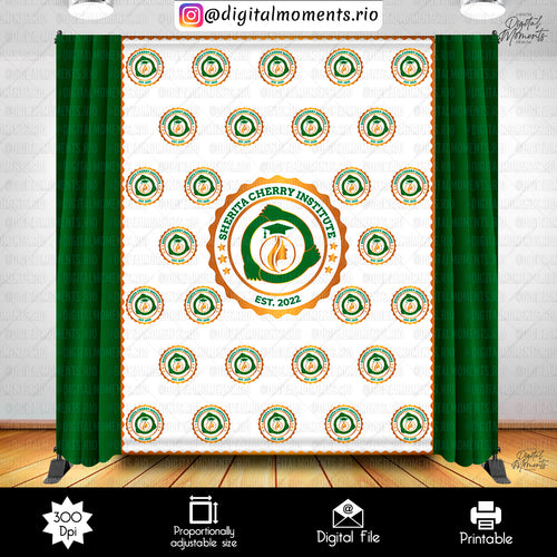 Graduation 6x8 Step-and-Repeat Logo Custom Backdrop Design, Digital file only | Digital Download for Events