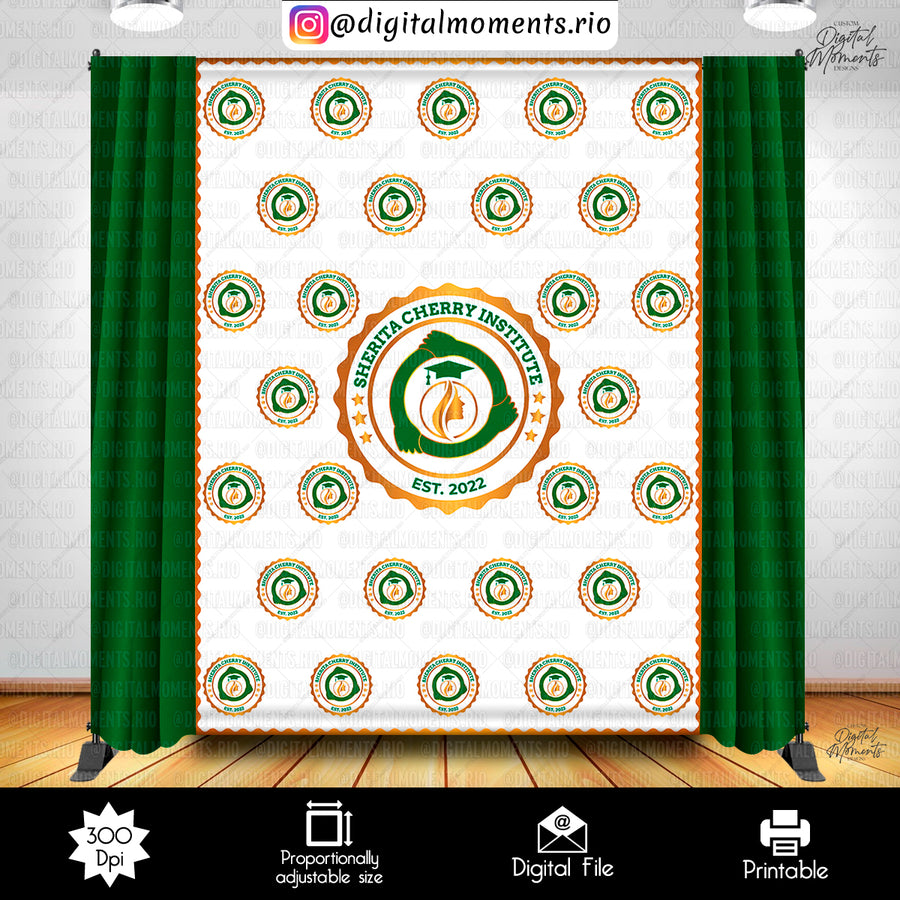Graduation 6x8 Step-and-Repeat Logo Custom Backdrop Desig...