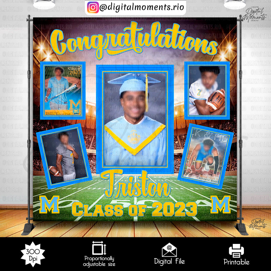 Graduation 8x8 Custom Backdrop Design, Custom Digital Fil...