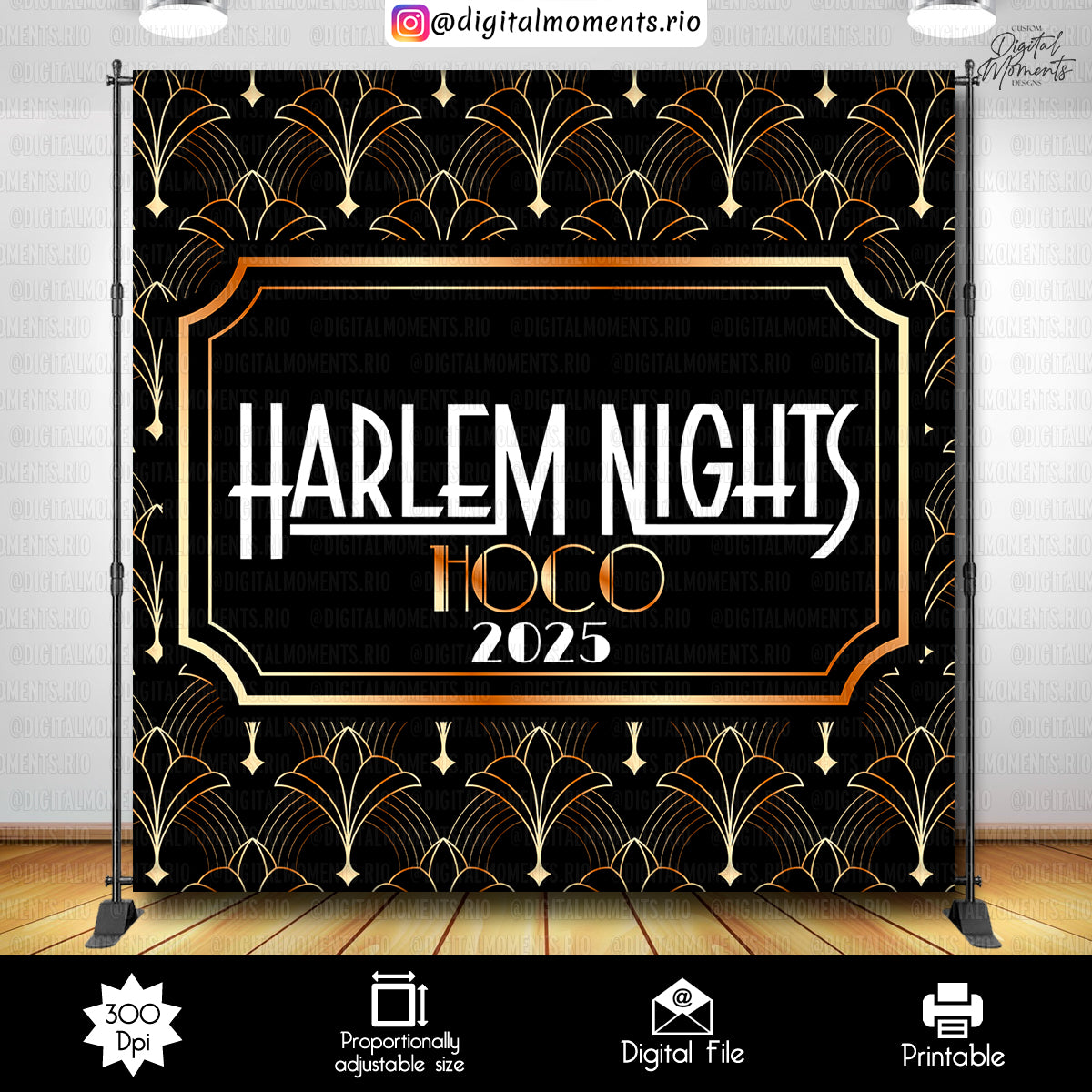 Great Gatsby 8x8 Custom Backdrop, Custom Digital File | Digital Download for Events