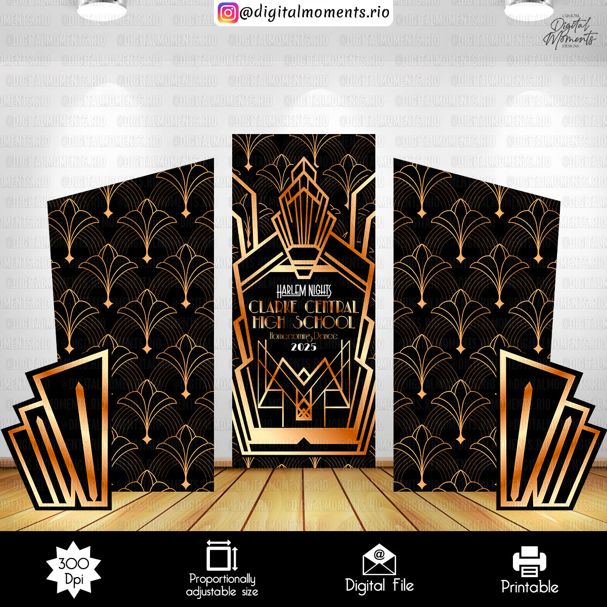 Great Gatsby Panel Wall Custom Design, Custom Digital File | Digital Download for Events