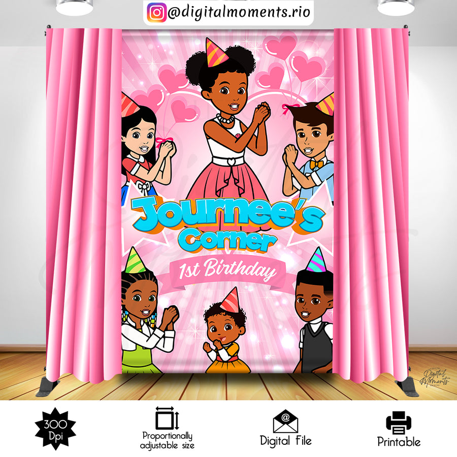 Gracie's Corner 5x8 Custom Backdrop, Digital file only | Custom Digital Download for Kids Party or Event