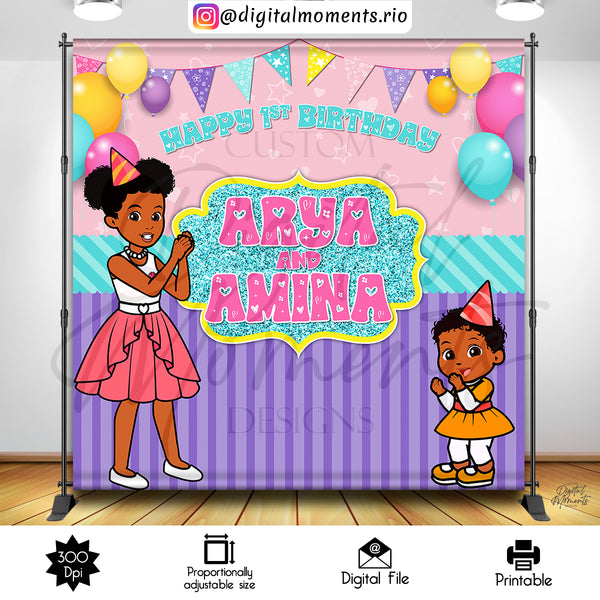 Gracie's Corner 8x8 Custom Backdrop, Digital file only | Custom Digital Download for Kids Party or Event
