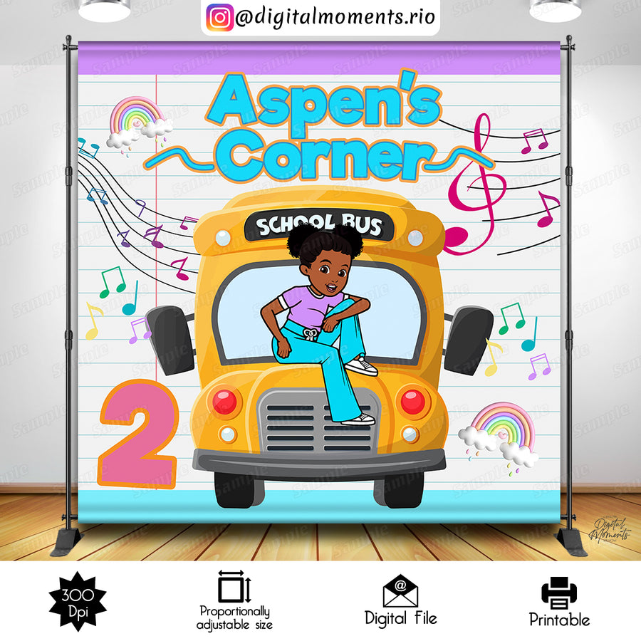 Gracie's Corner 8x8 Custom Backdrop, Digital file only | Custom Digital Download for Kids Party or Event